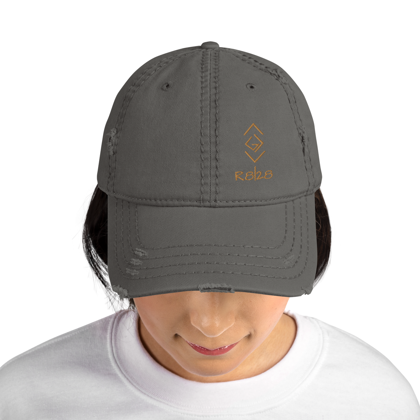God is Greater Than The Highs and Lows R8:28 Distressed Unisex Embroidered Hat